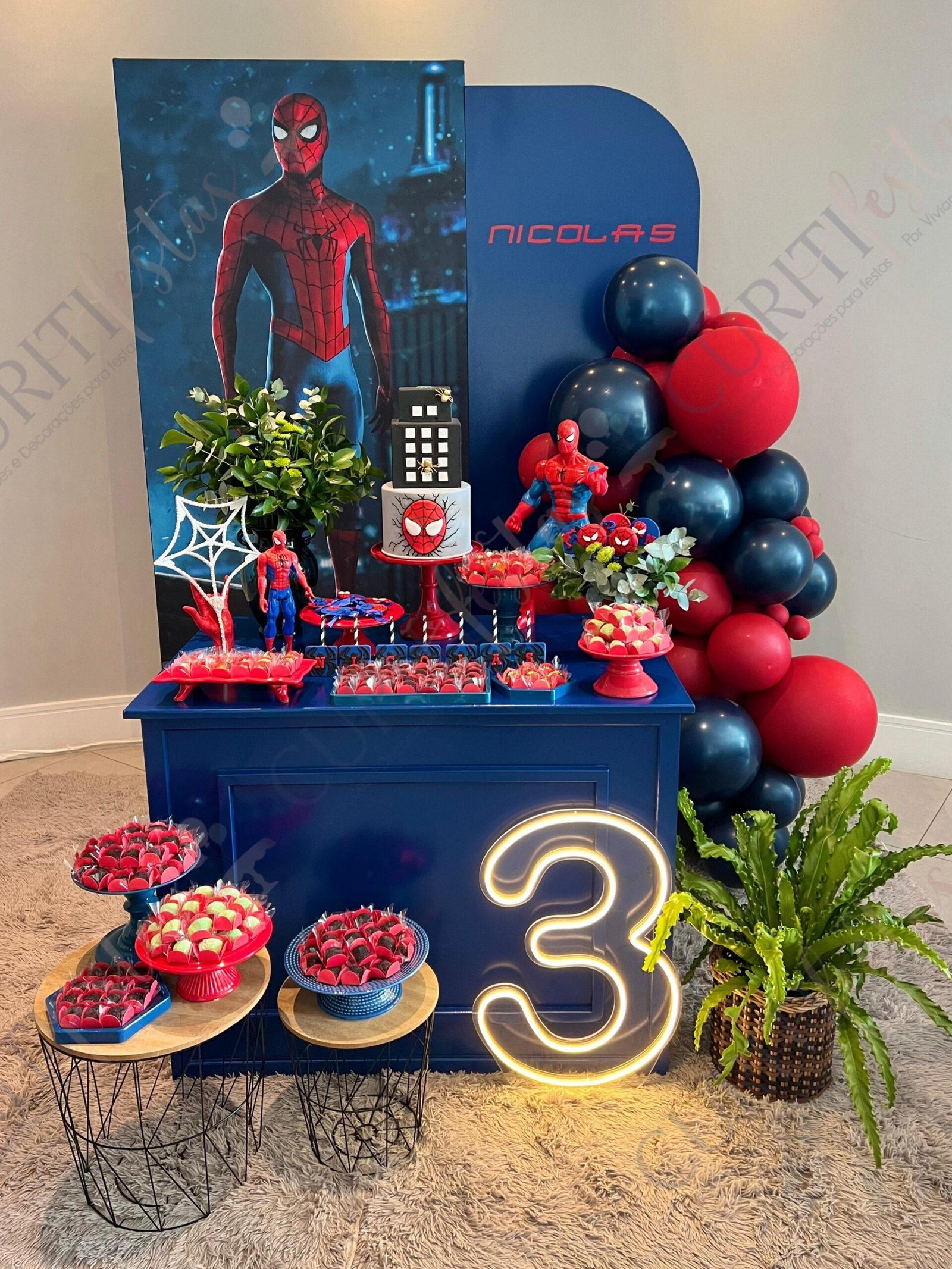 Decoração de Festa Tema Homem Aranha para Locação - Curitifestas