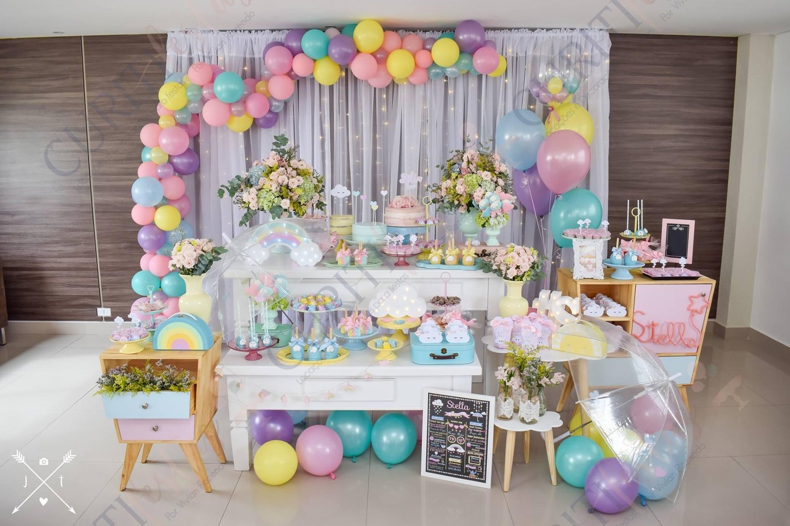Decoração de Festa Infantil do Tema Chuva de Amor em Curitiba
